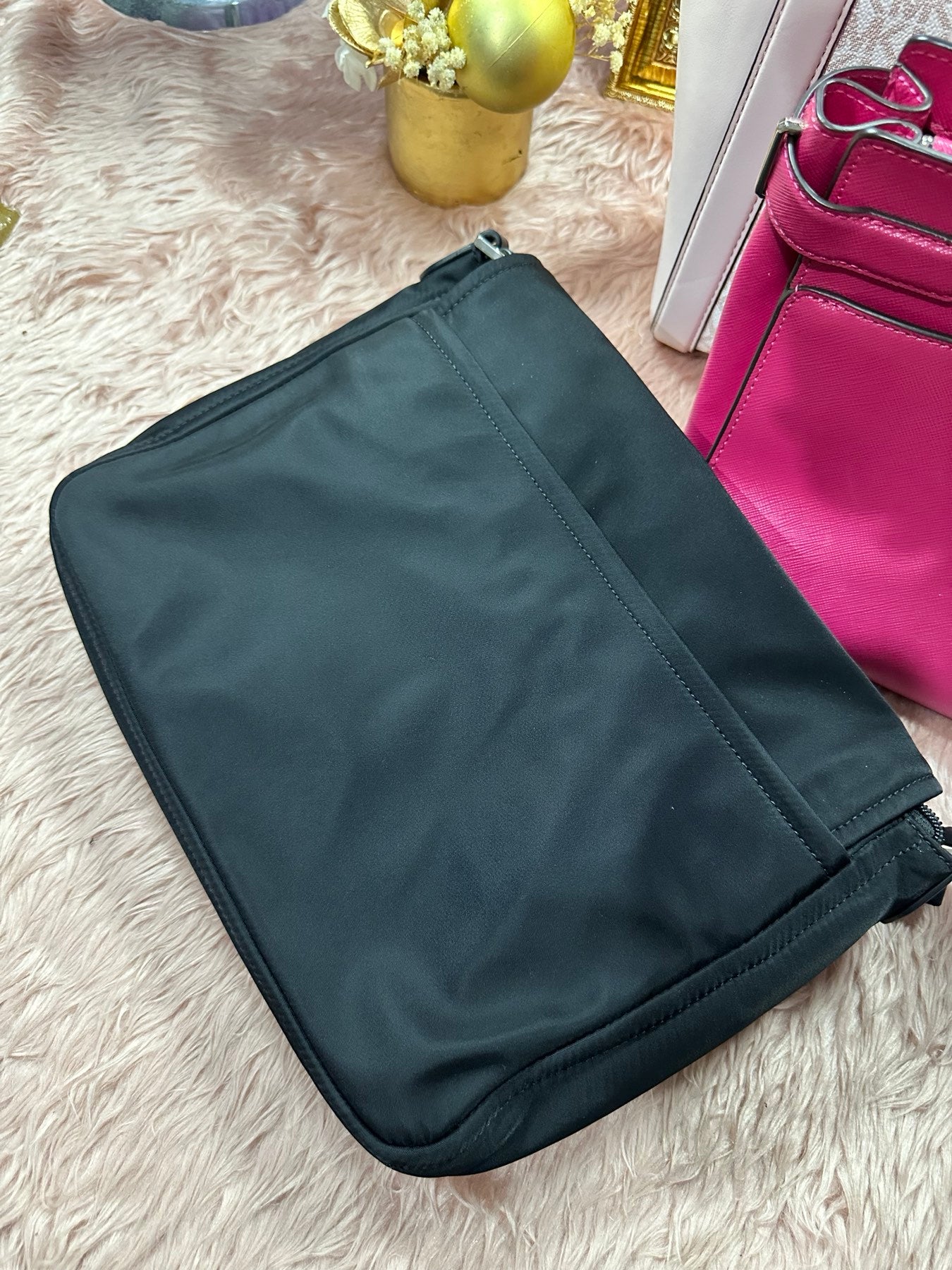ORIG Preloved KS Chelsea Messenger Black Nylon Bag