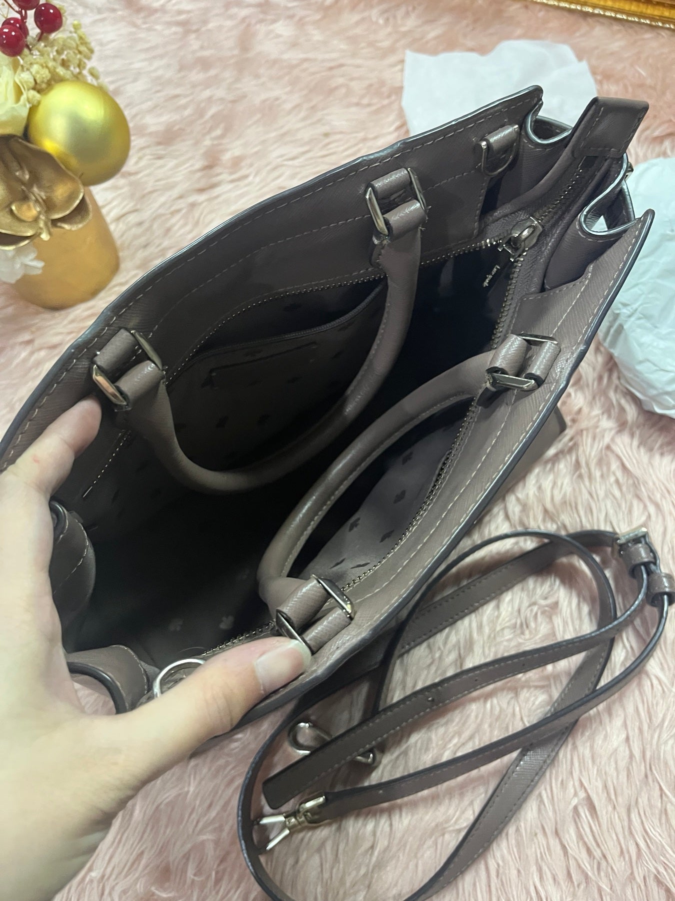 ORIG Preloved KS Staci Small Satchel Brown Bag
