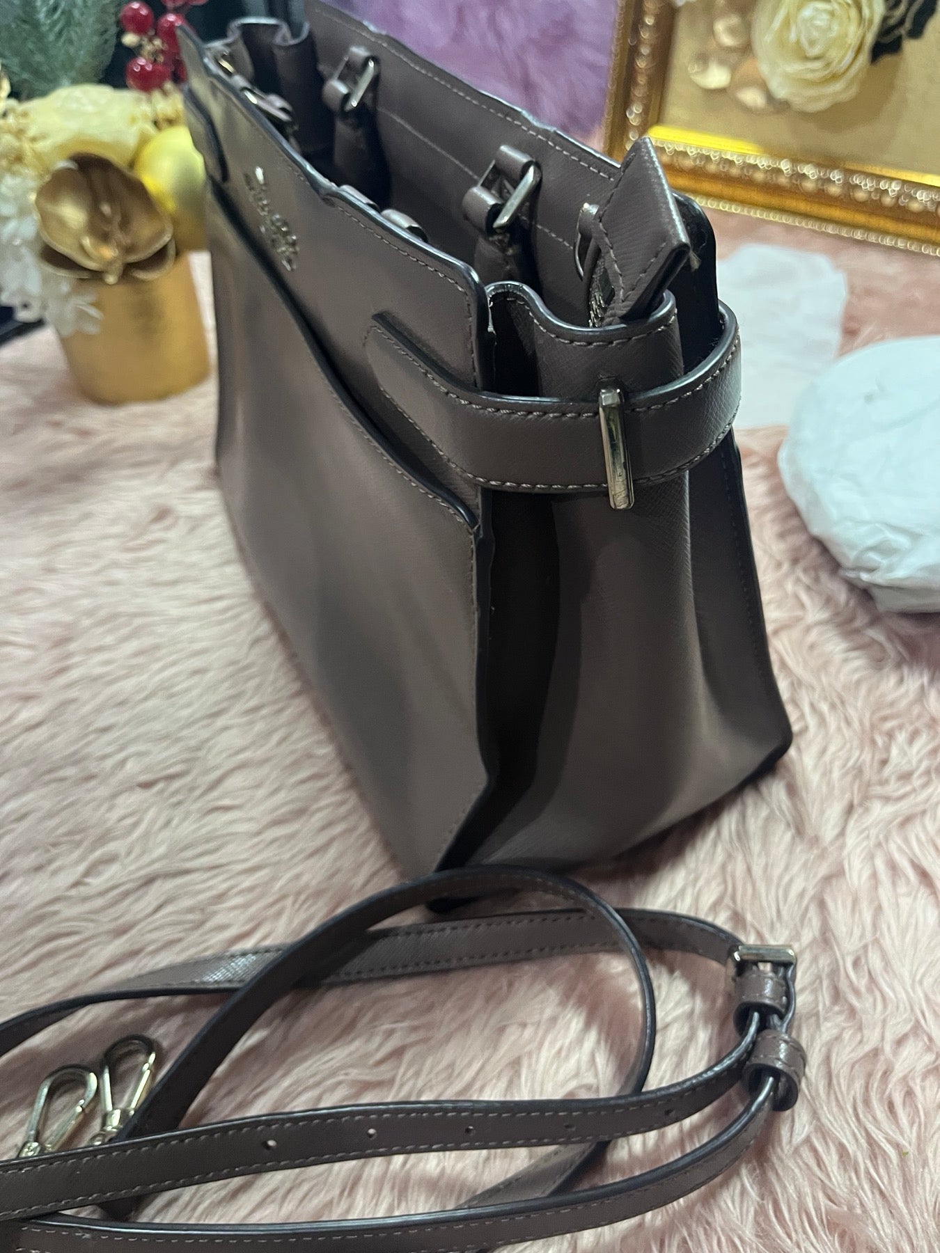 ORIG Preloved KS Staci Small Satchel Brown Bag