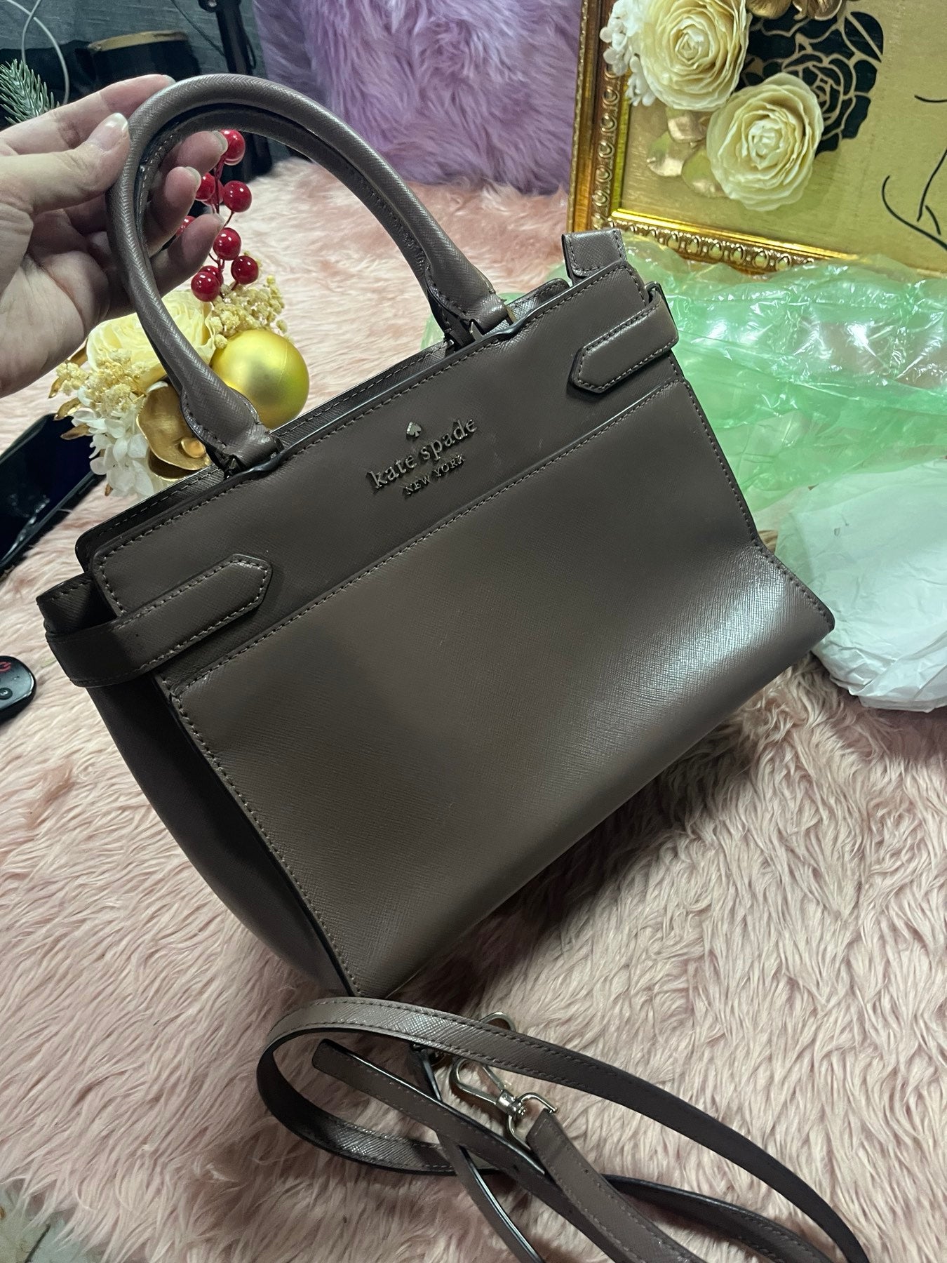 ORIG Preloved KS Staci Small Satchel Brown Bag