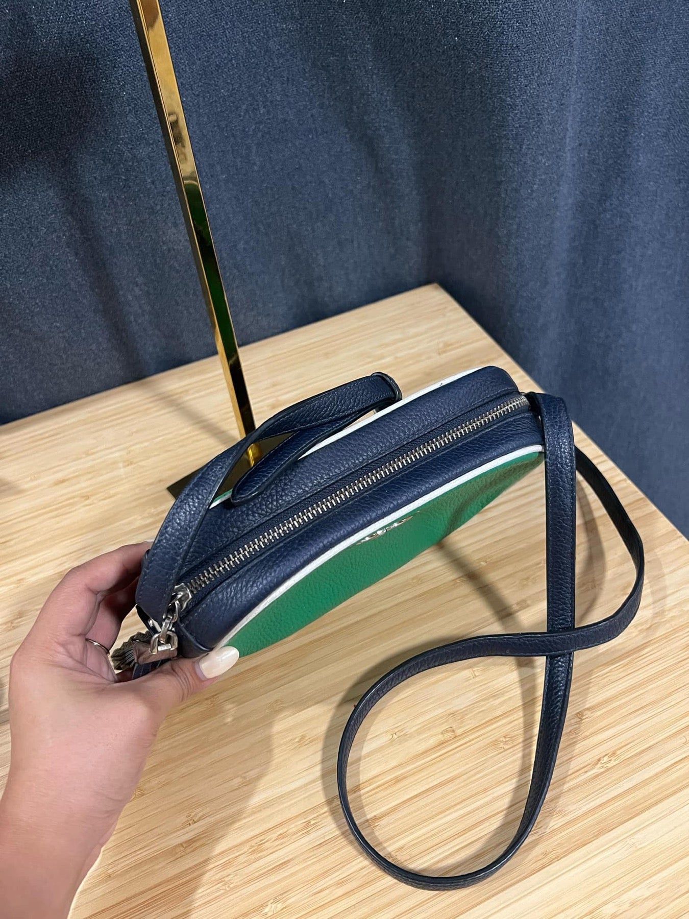 ORIG Preloved KS Kourtney Camera Crossbody Small Bag Green