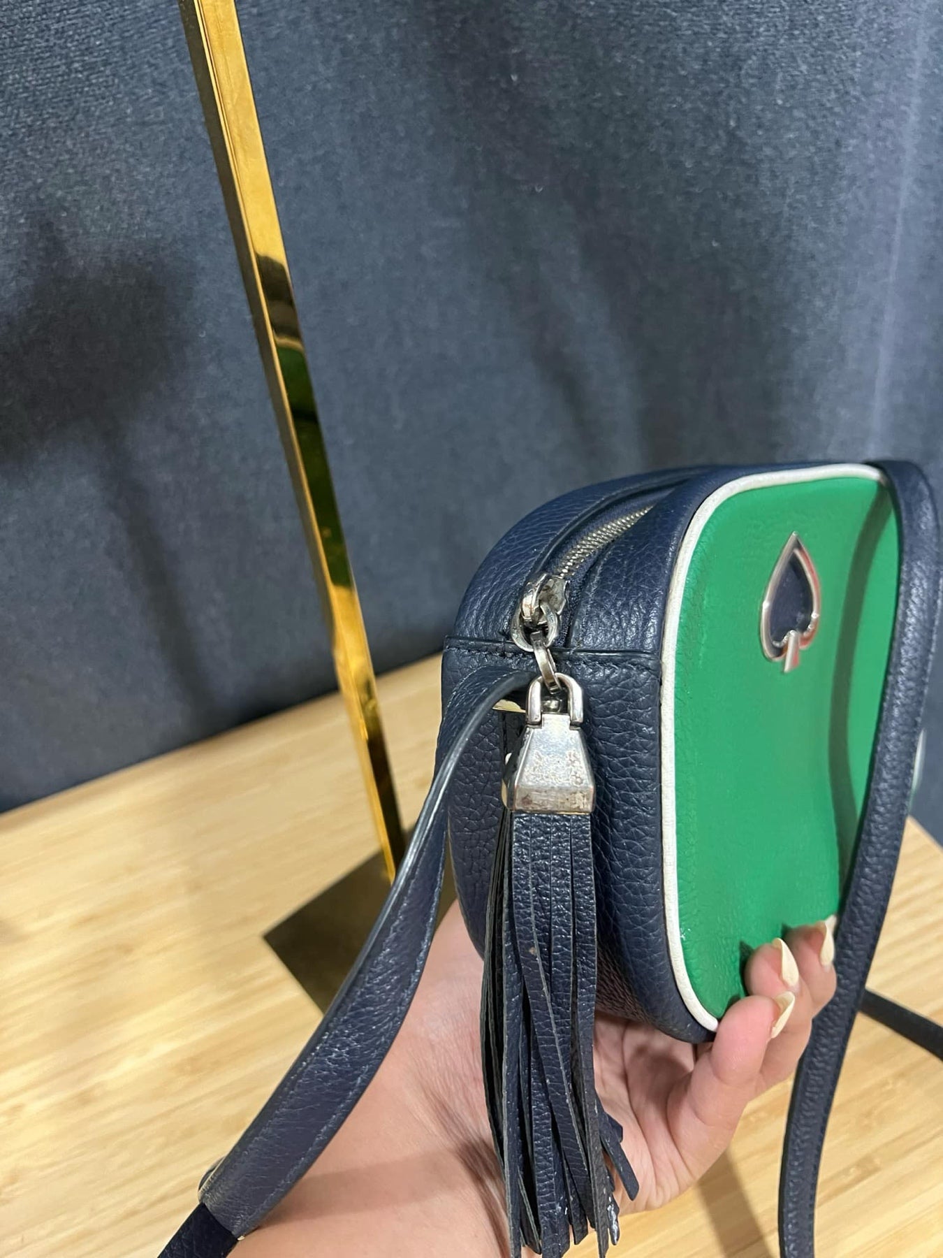ORIG Preloved KS Kourtney Camera Crossbody Small Bag Green