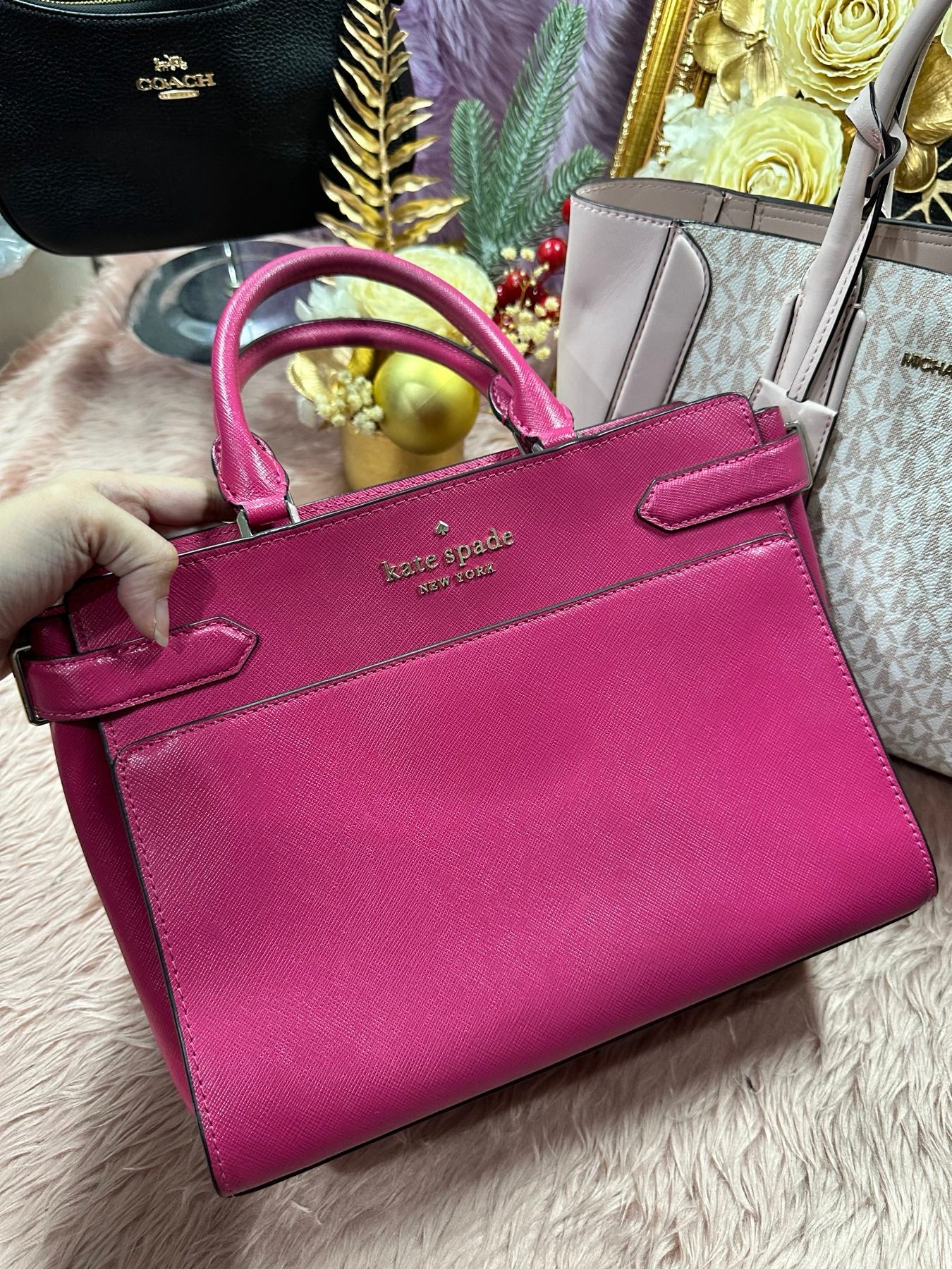 ORIG Preloved KS Staci Medium Satchel Pink Bag