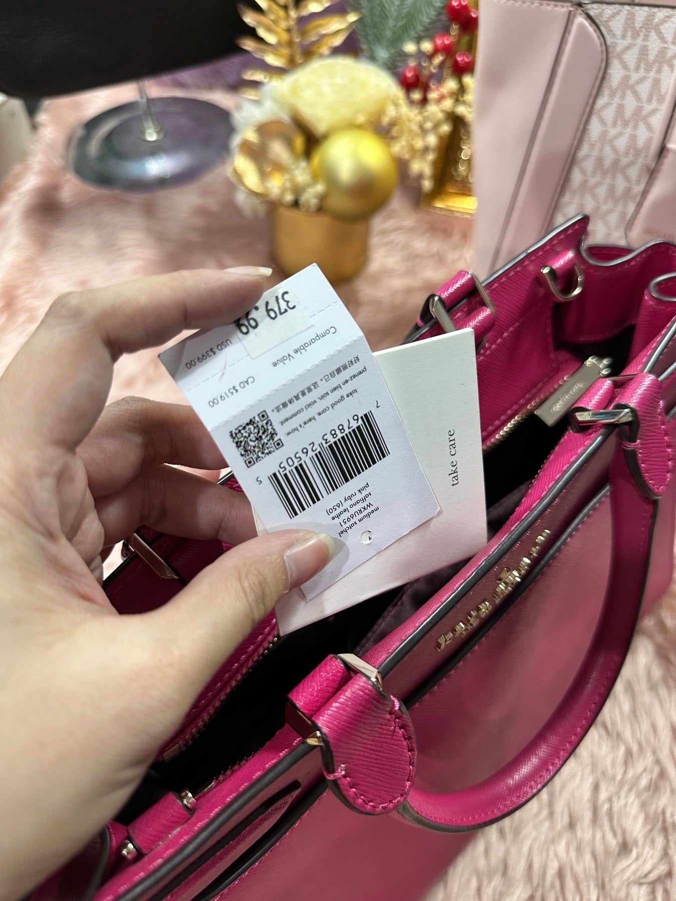 ORIG Preloved KS Staci Medium Satchel Pink Bag