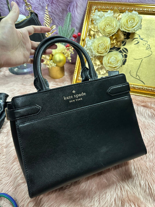 ORIG Preloved KS Staci Medium Satchel Black Bag