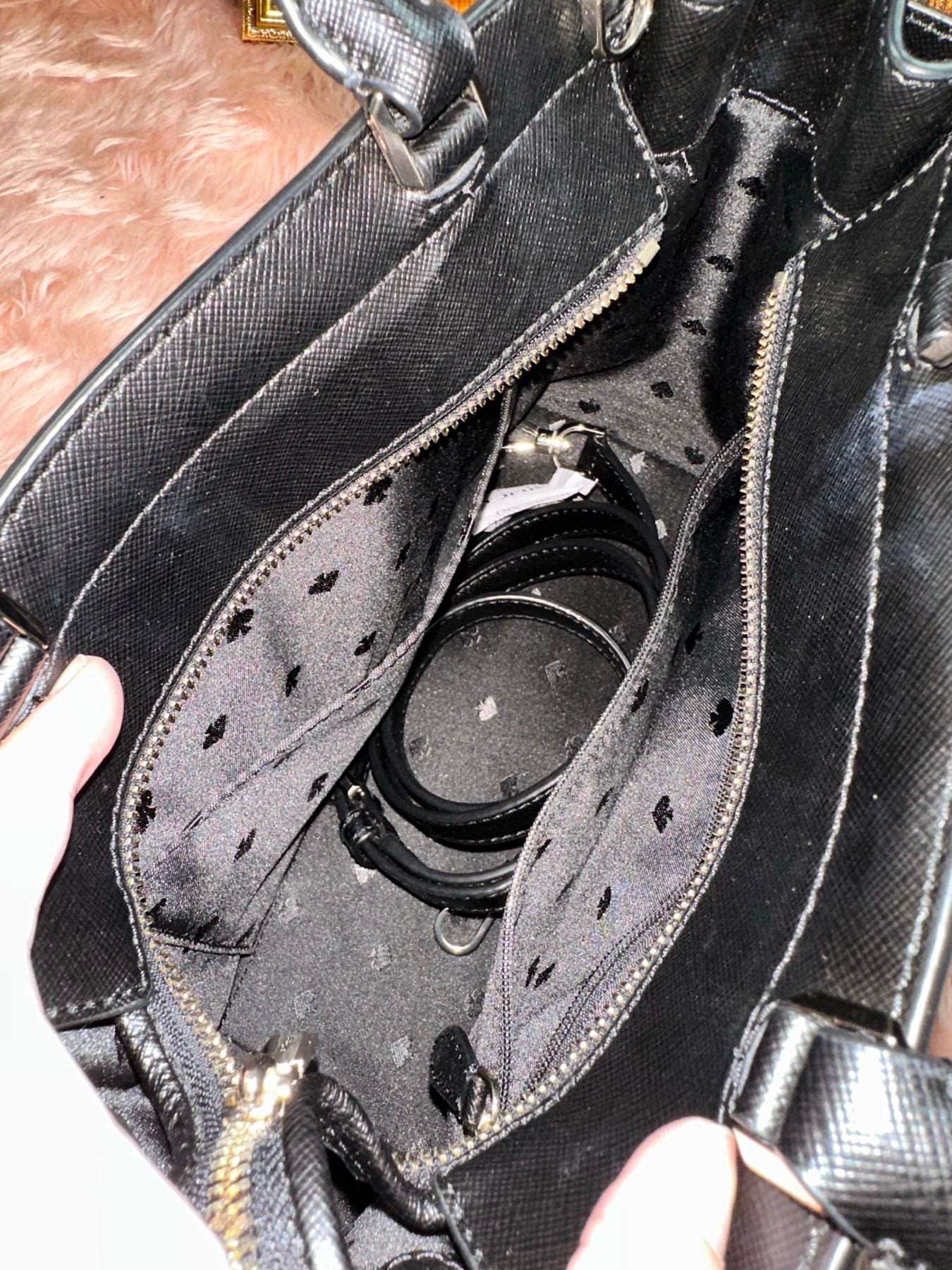 ORIG Preloved KS Staci Medium Satchel Black Bag