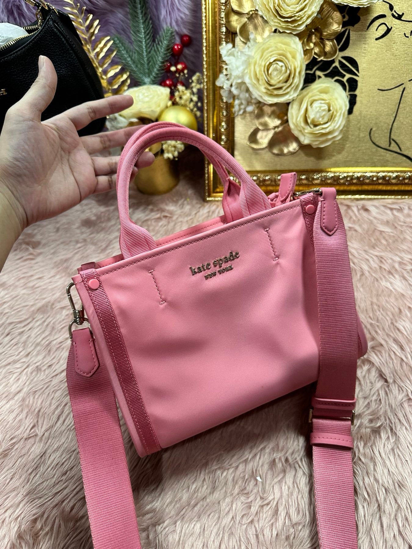 ORIG Preloved KS The Little Better Sam Nylon Mini Tote Pink Bag