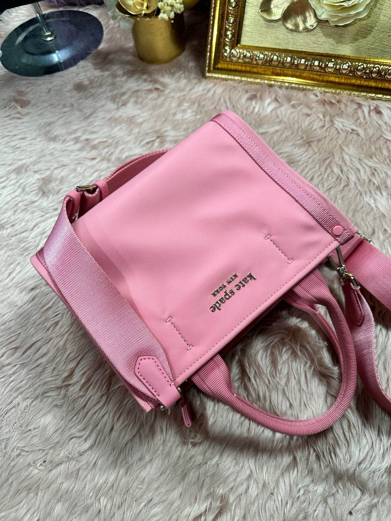 ORIG Preloved KS The Little Better Sam Nylon Mini Tote Pink Bag