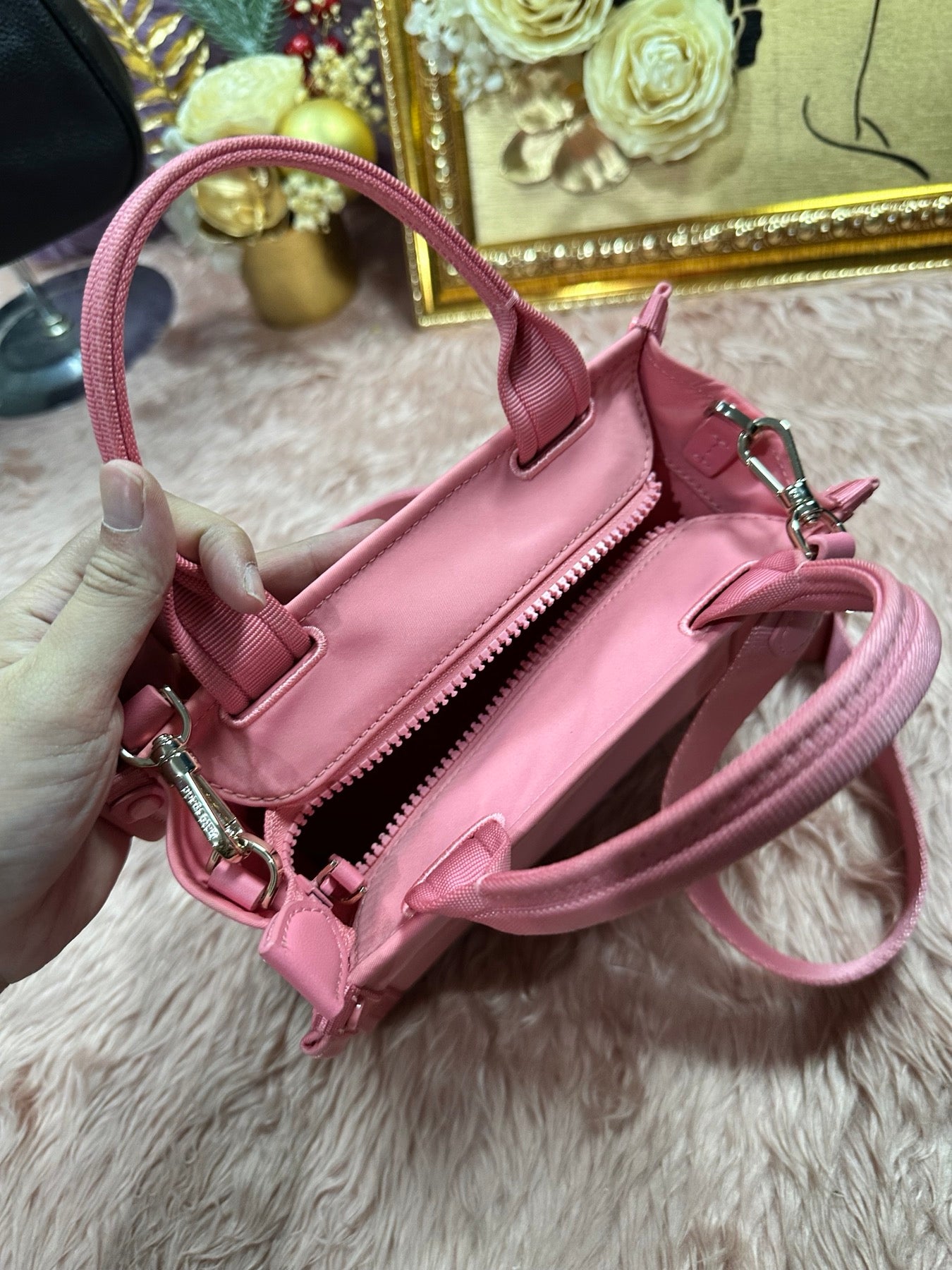 ORIG Preloved KS The Little Better Sam Nylon Mini Tote Pink Bag