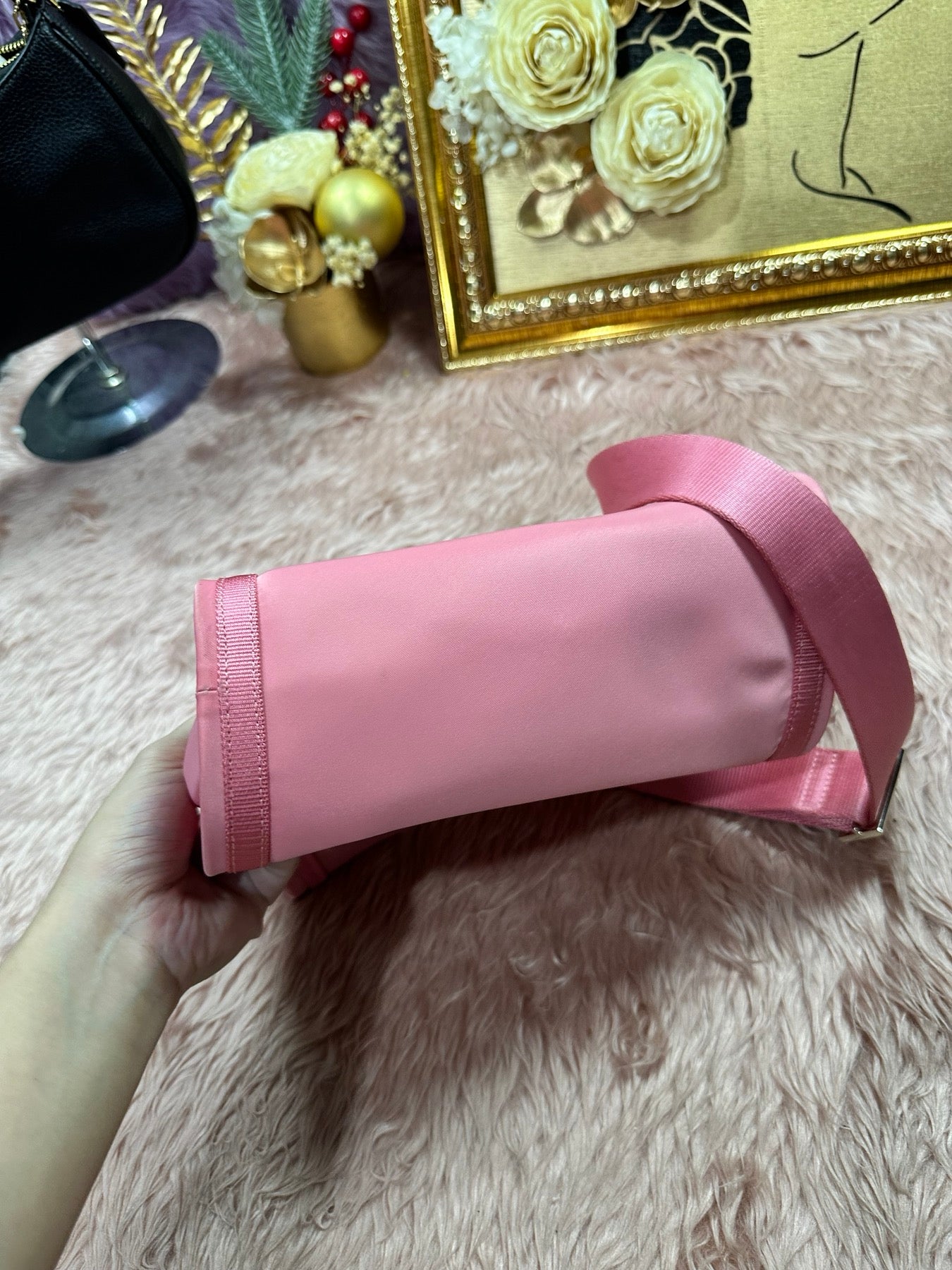 ORIG Preloved KS The Little Better Sam Nylon Mini Tote Pink Bag
