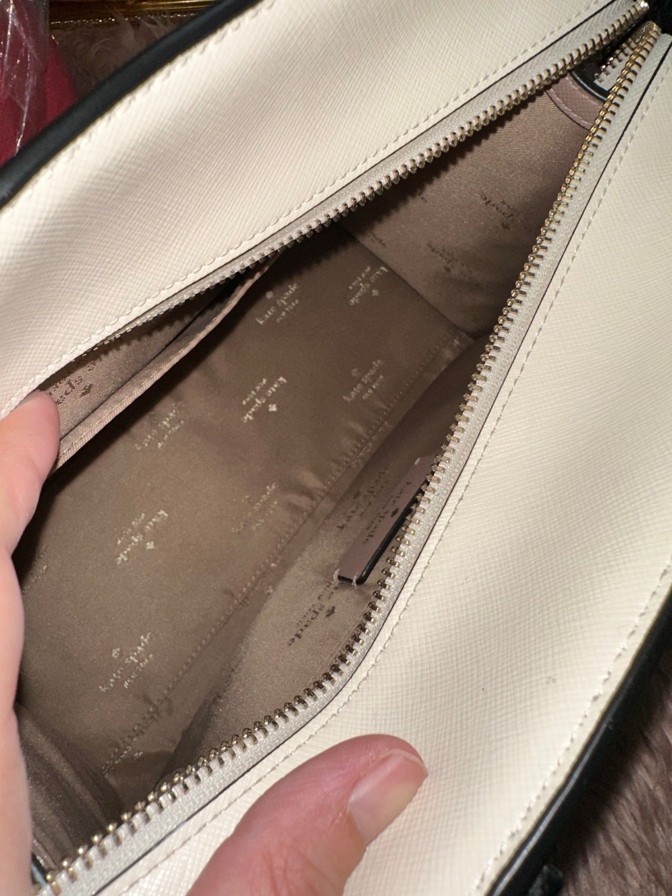 ORIG Preloved KS Madison Small Satchel Beige Bag