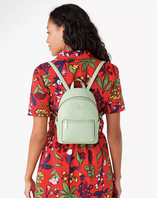 ORIG Preloved KS Leila Pebbled Leather Mini Dome Backpack Sage Bag