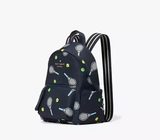 ORIG & IMPORTED KS Chelsea Racquet And Ball Printed Mini Nylon Blue Backpack Bag