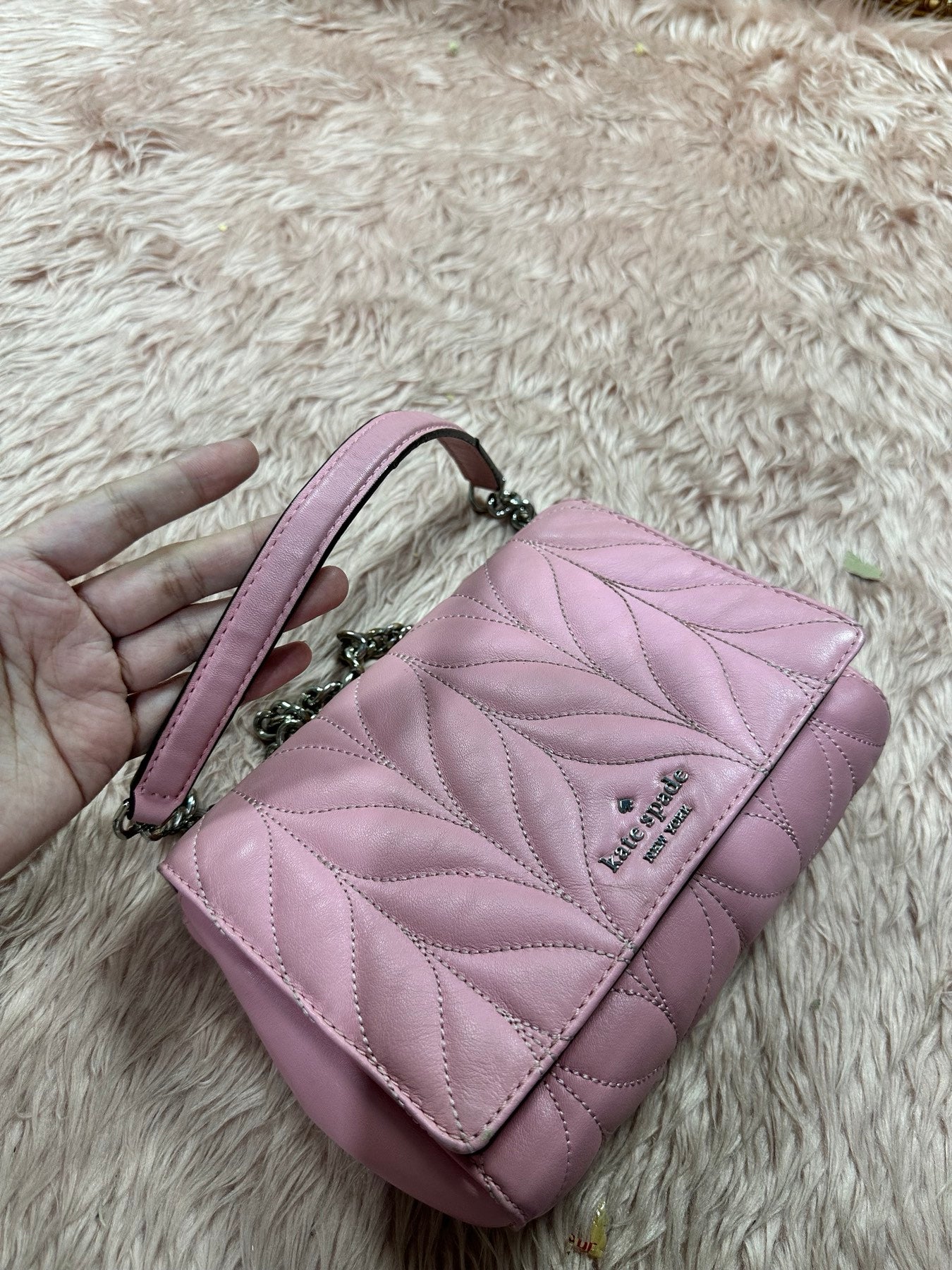 ORIG Preloved KS Mini Emelyn Briar Lane Quilted Crossbody Bag Pink