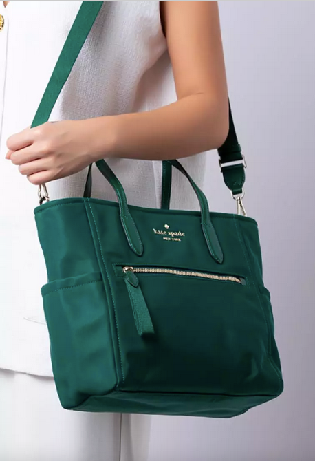 ORIG Preloved KS Chelsea Medium Satchel Nylon Bag Deep Jade Green