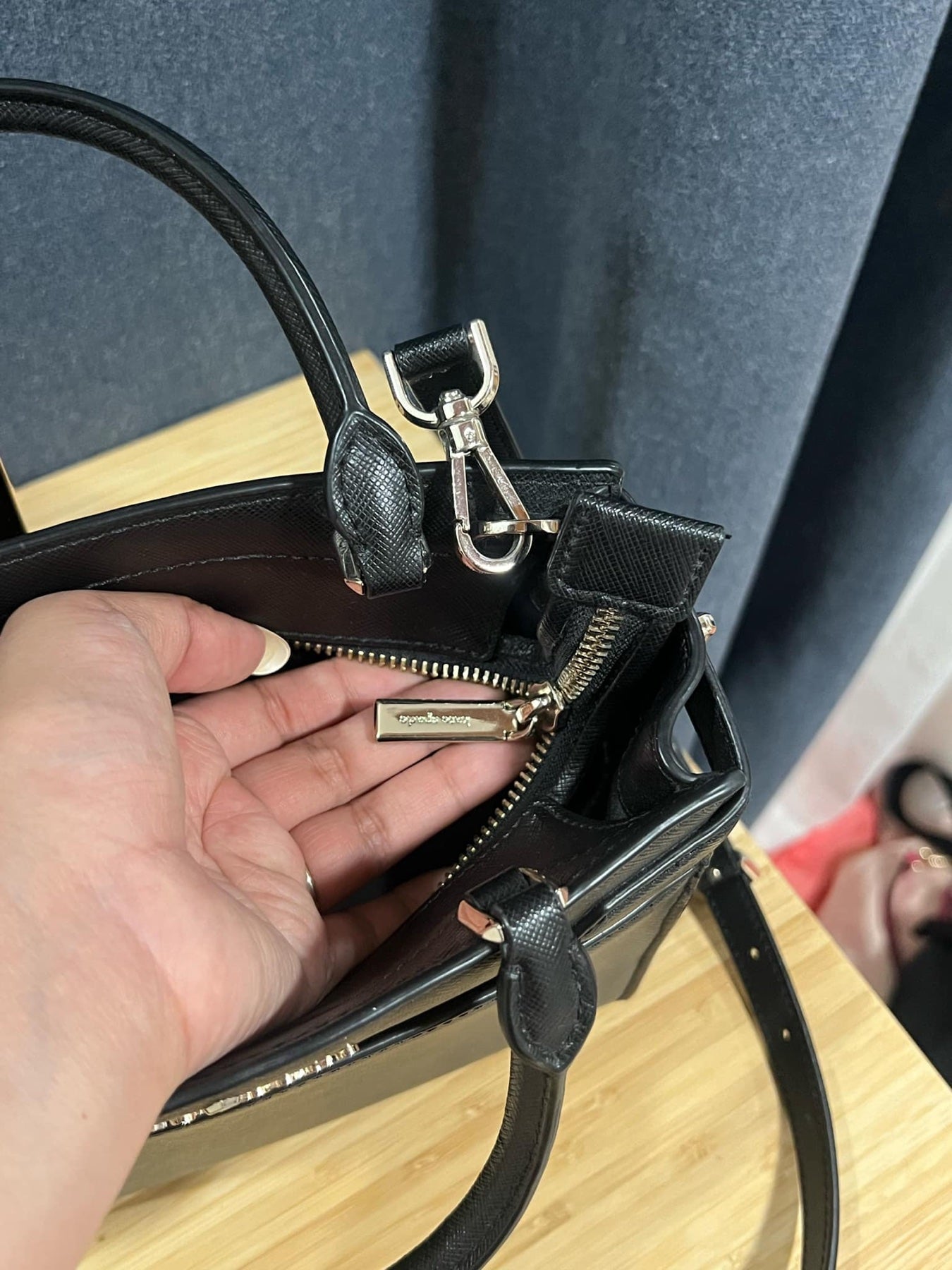 ORIG Preloved KS Staci Small Satchel Black Bag