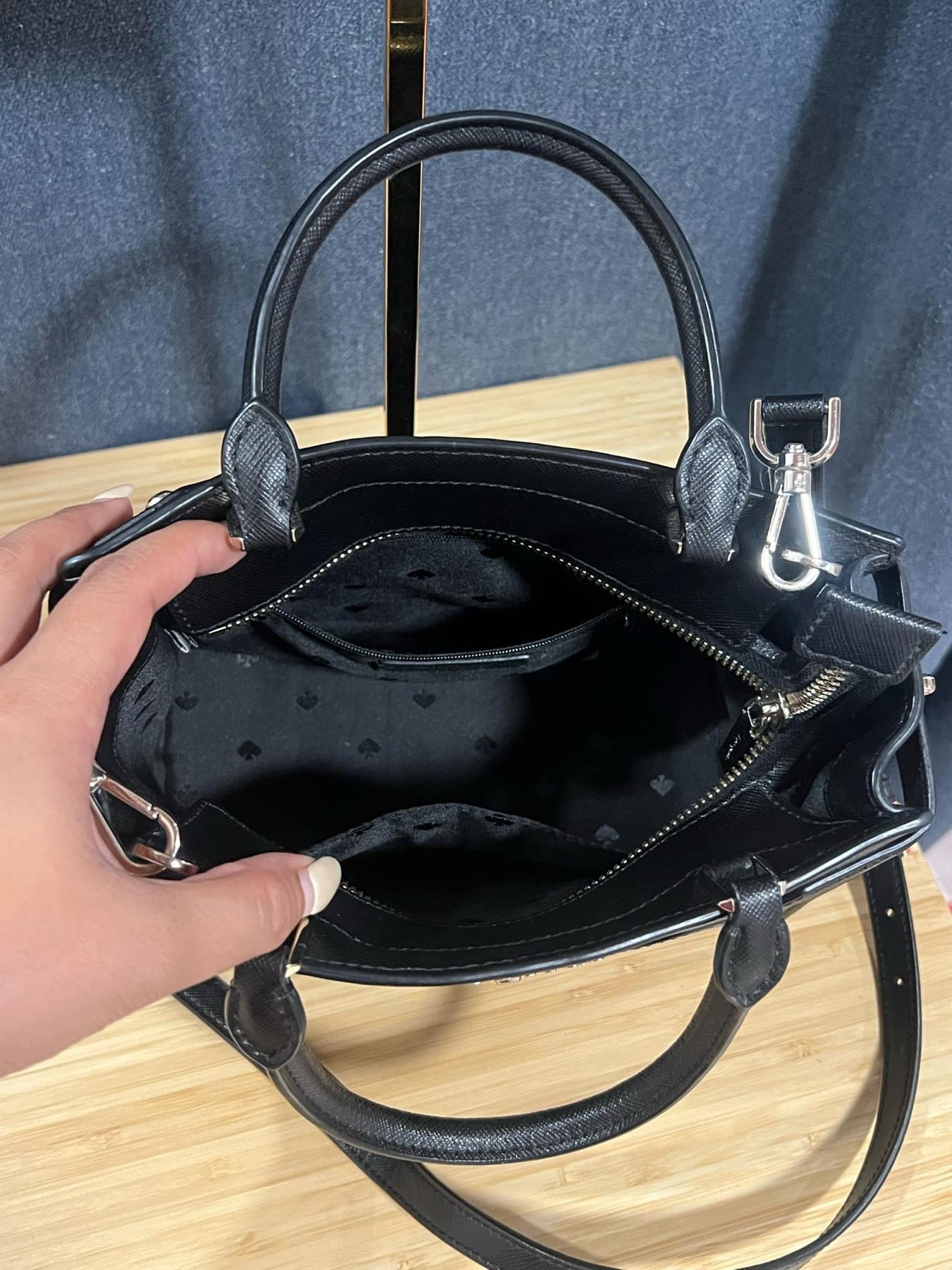 ORIG Preloved KS Staci Small Satchel Black Bag