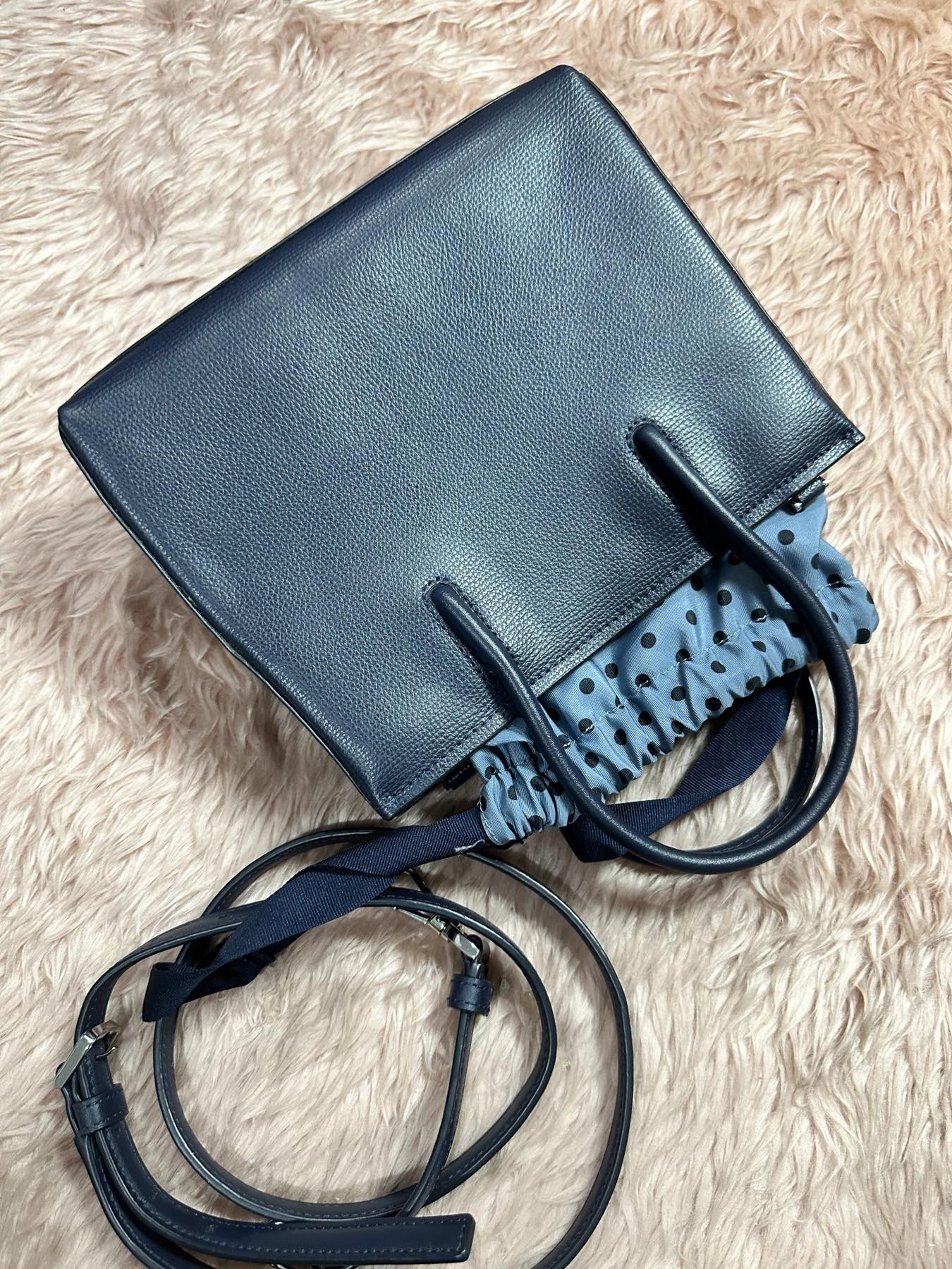 ORIG Preloved KS Alice in Wonderland Shopper Crossbody Bag Blue Navy