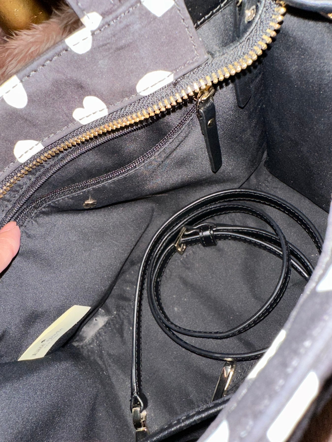 ORIG Preloved KS Retail Watson Hearts Sam Satchel Nylon Black Bag