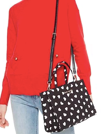 ORIG Preloved KS Retail Watson Hearts Sam Satchel Nylon Black Bag