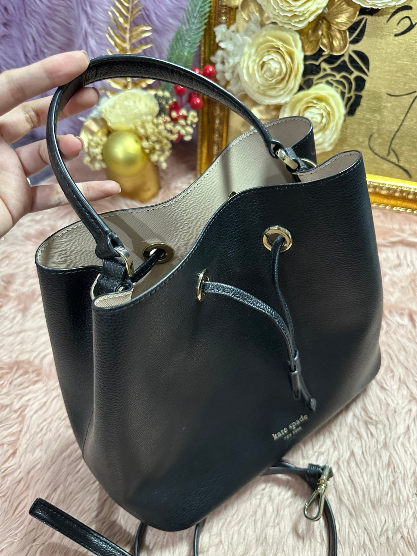 ORIG Preloved KS Eva Large Bucket Black Bag