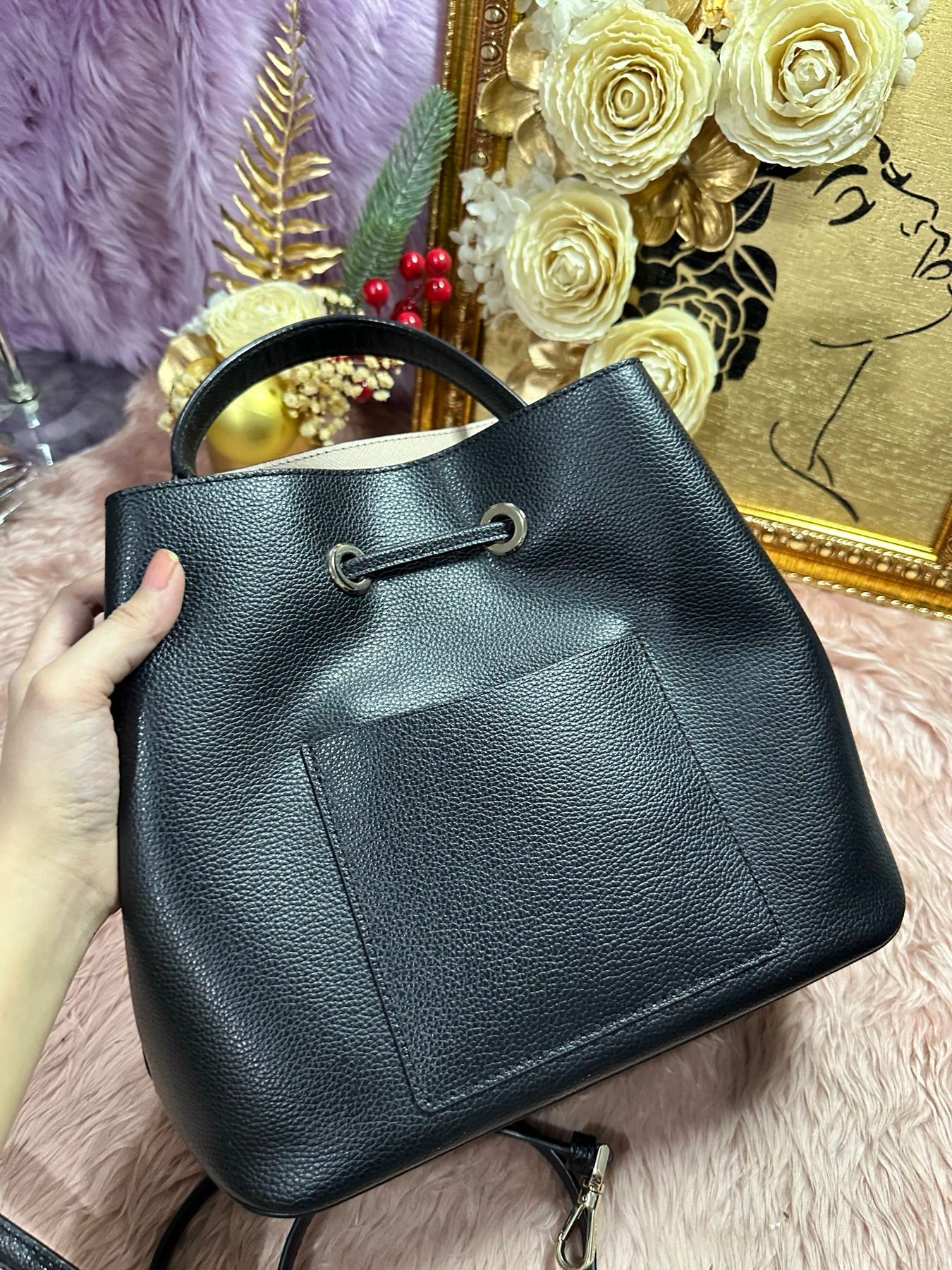 ORIG Preloved KS Eva Large Bucket Black Bag