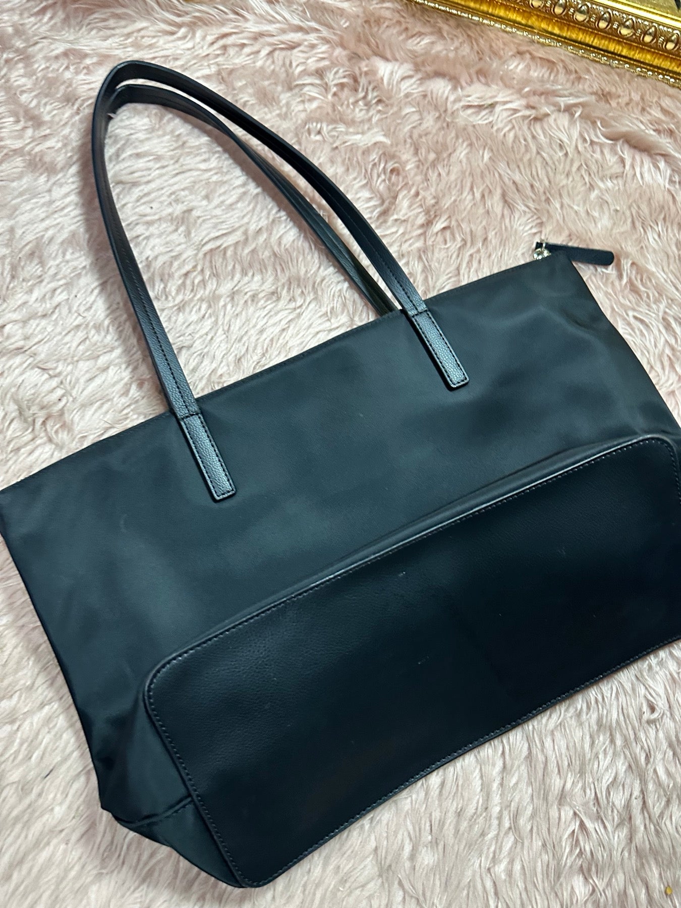 ORIG Preloved KS Kitt Nylon Medium Tote Black Bag