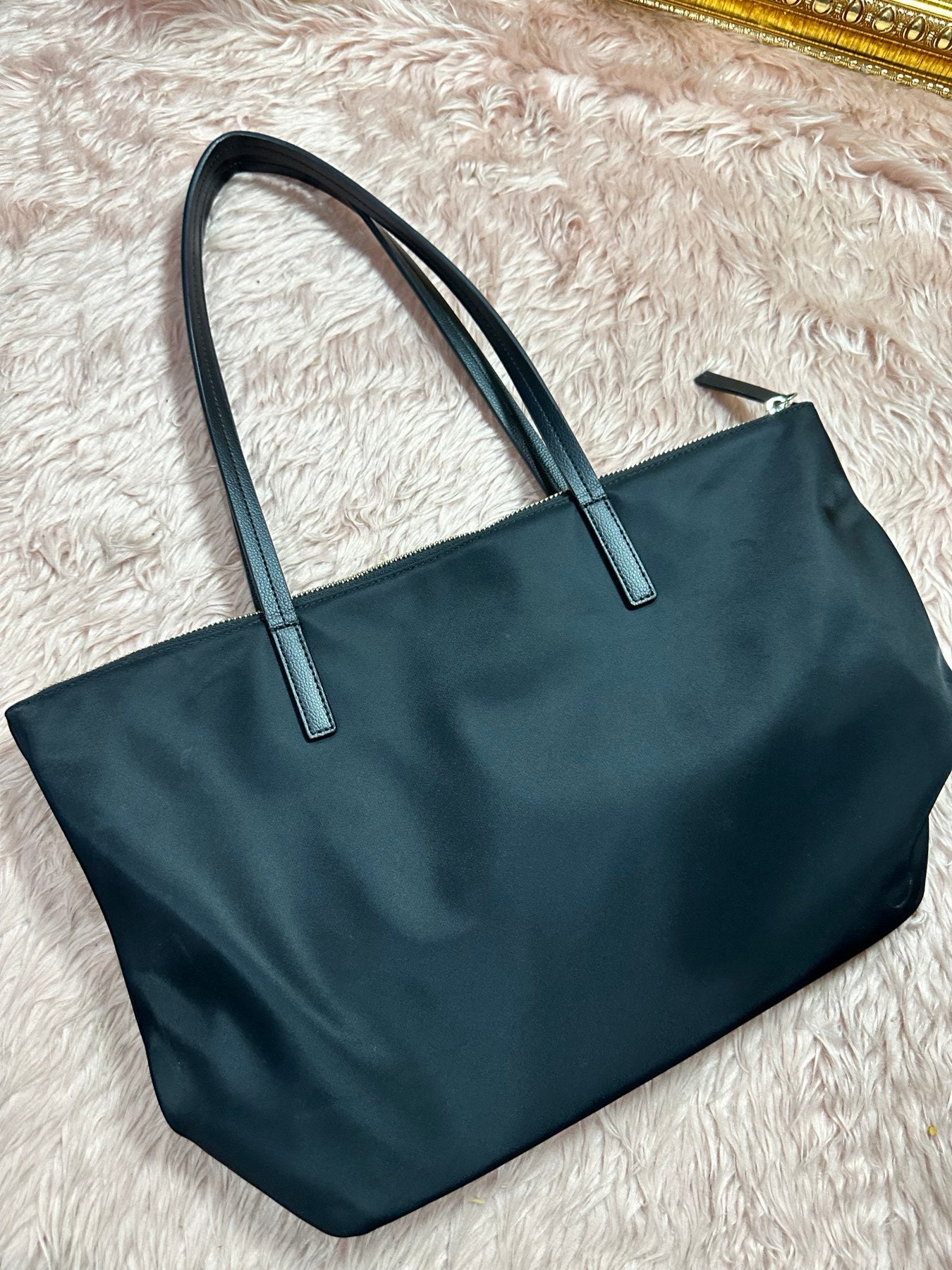 ORIG Preloved KS Kitt Nylon Medium Tote Black Bag
