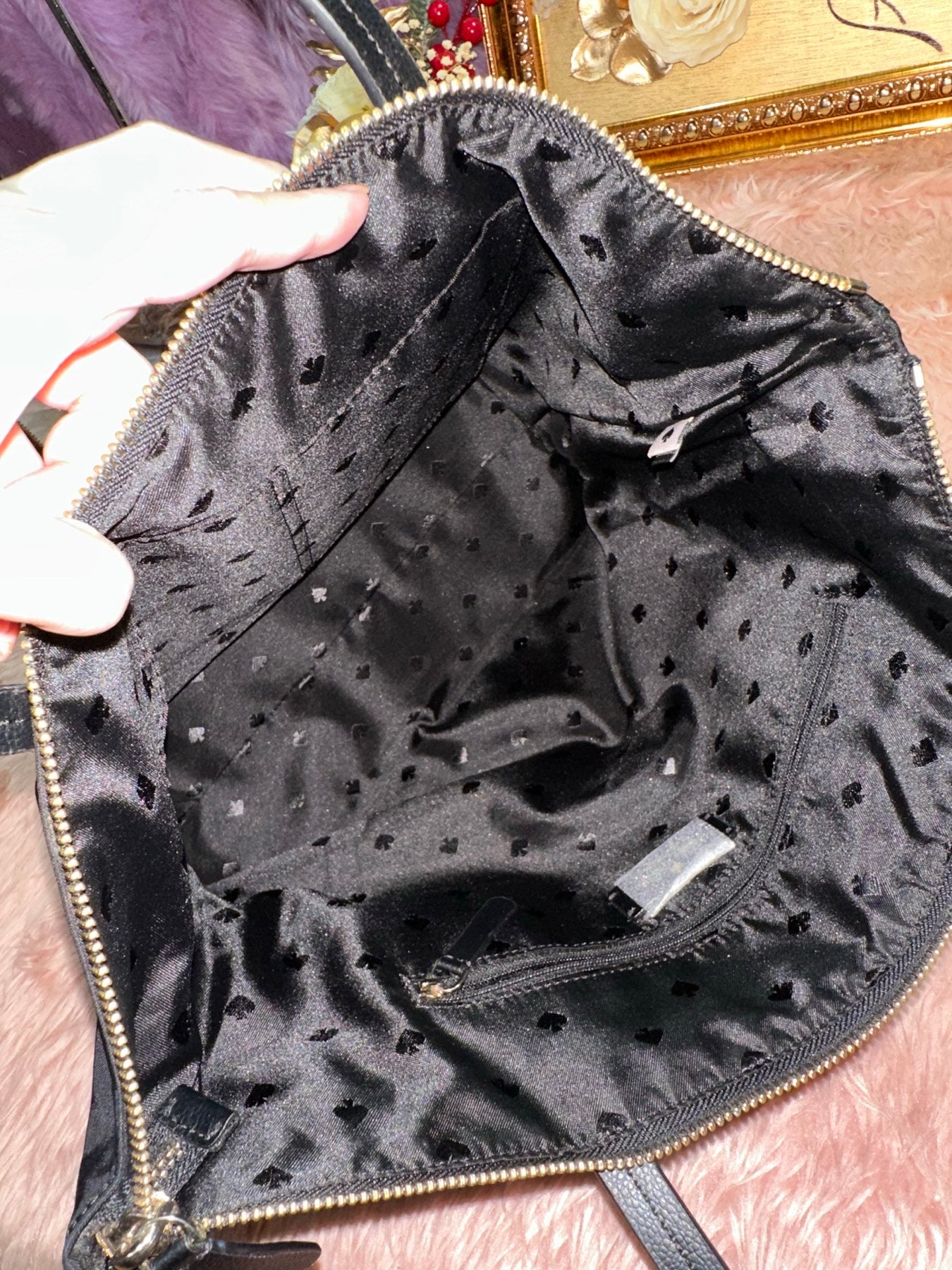 ORIG Preloved KS Kitt Nylon Medium Tote Black Bag