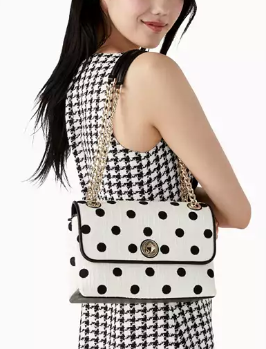 ORIG & IMPORTED KS Natalia Medium Flap Shoulder Bag Embroidered White Bag