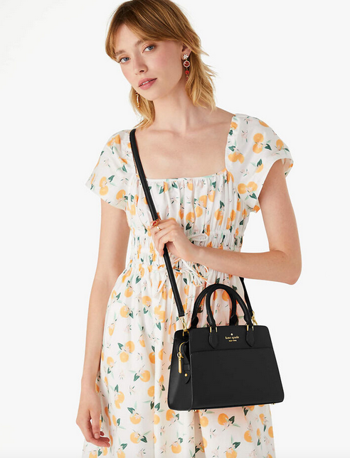 ORIG & IMPORTED KS Madison Small Satchel Bag in Beige / Black