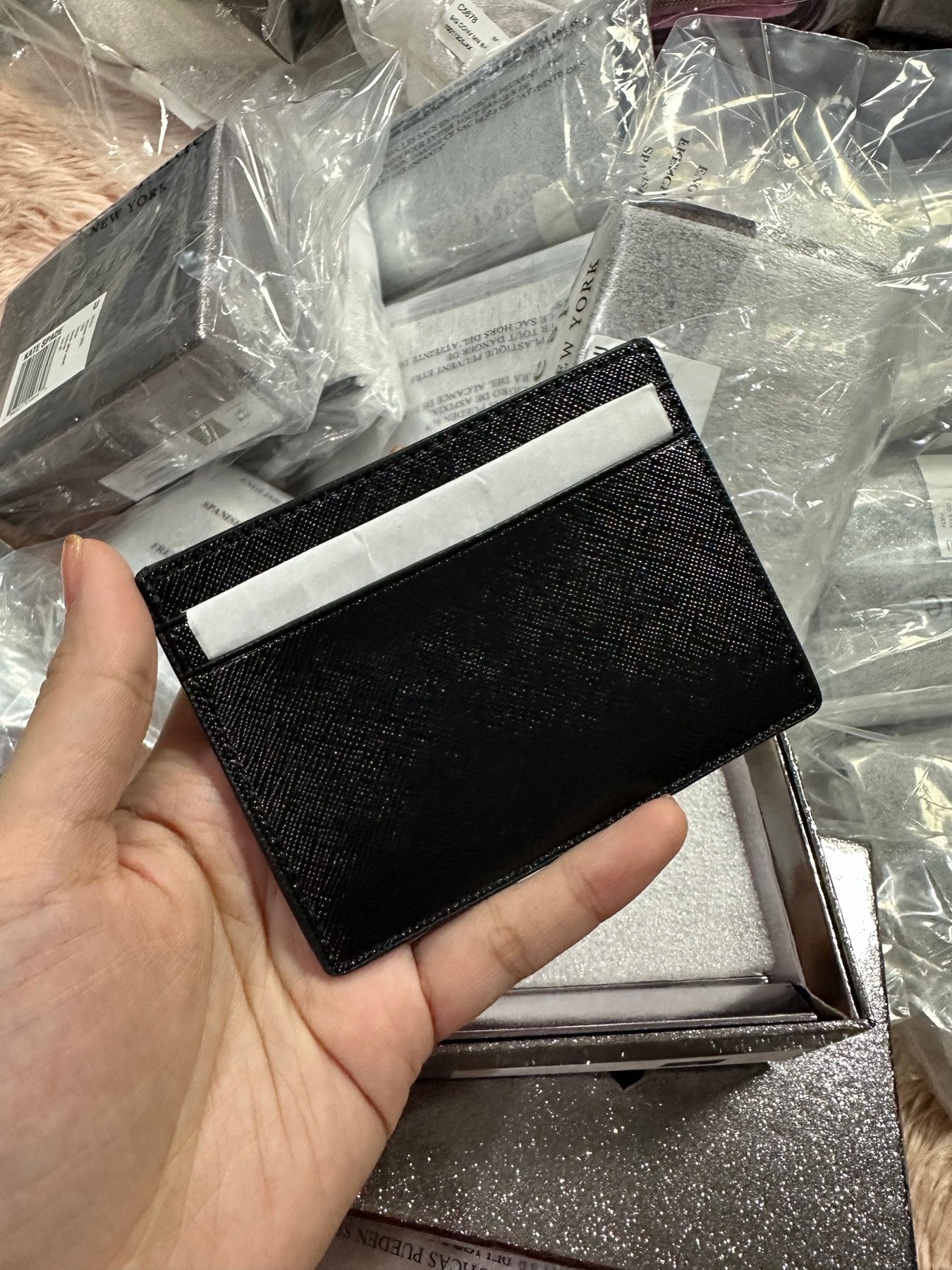 ORIG & IMPORTED KS Kenzie Boxed Small Cardholder Wallet in Black Seawater Green