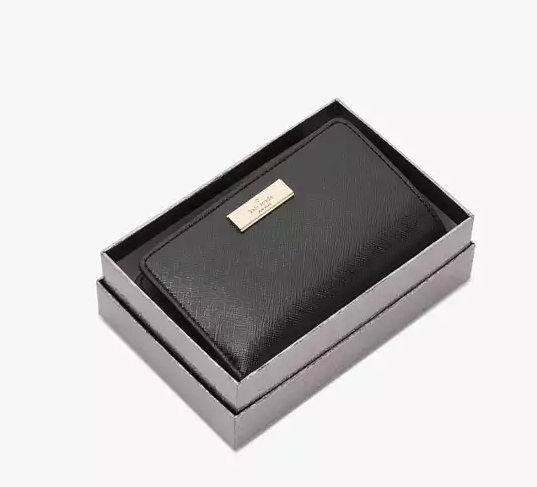 ORIG & IMPORTED KS Kenzie Boxed Medium Compact Wallet Black