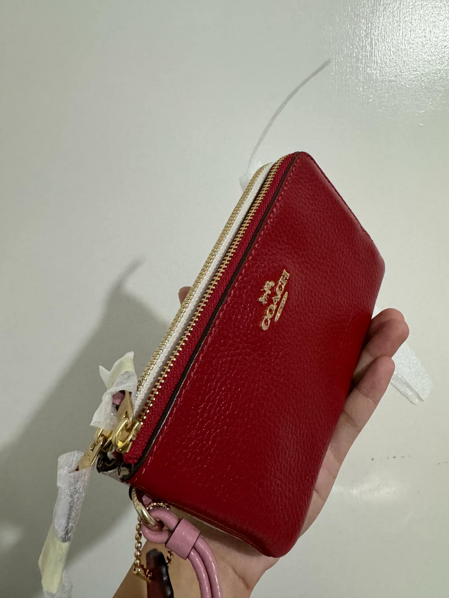 ORIG & IMPORTED COACH Medium Double Corner Zip Wallet In Red