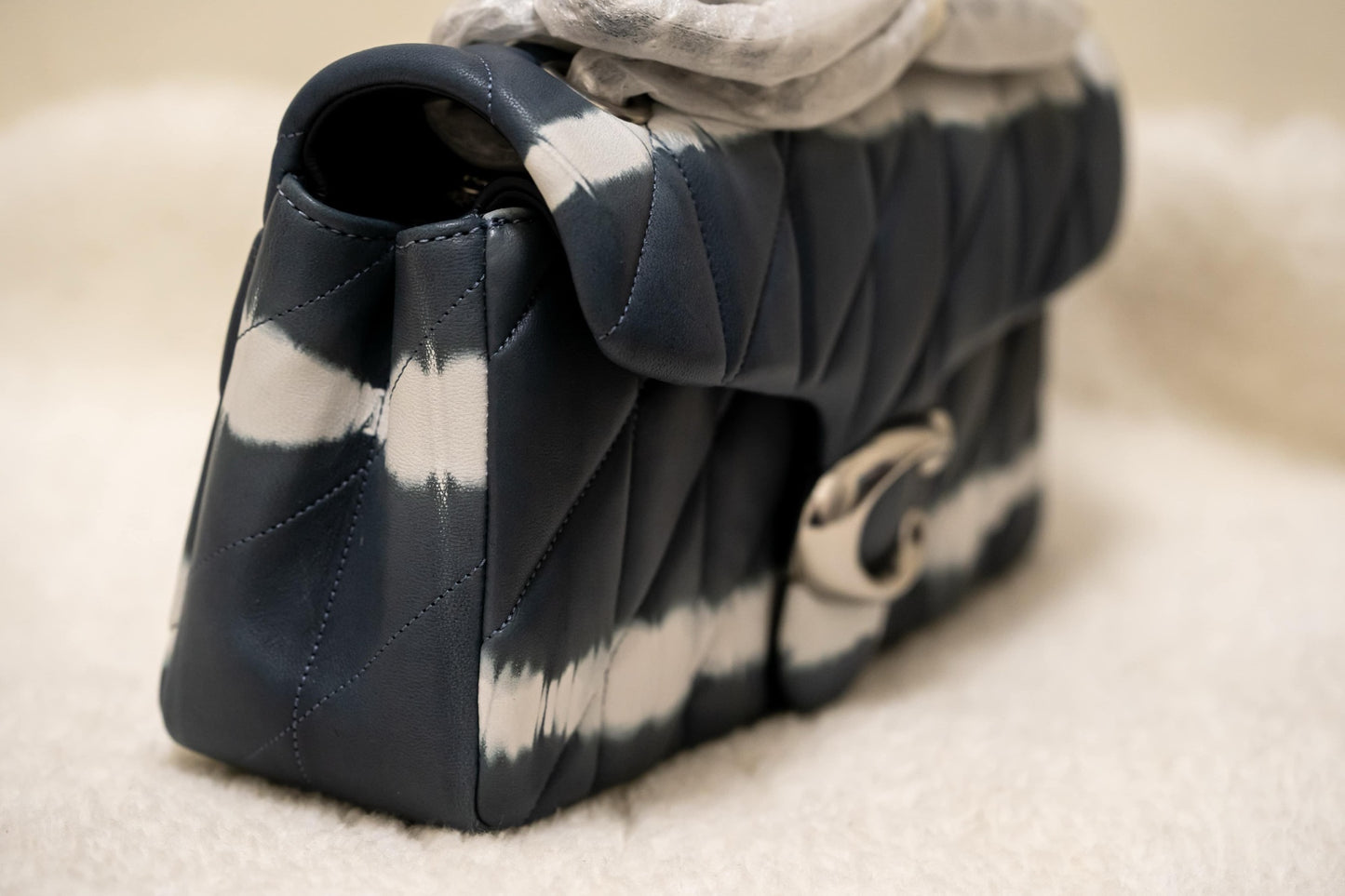 ORIG & IMPORTED Retail COACH RARE Tabby 26 Tie Dye Quilted Shoulder Bag Navy
