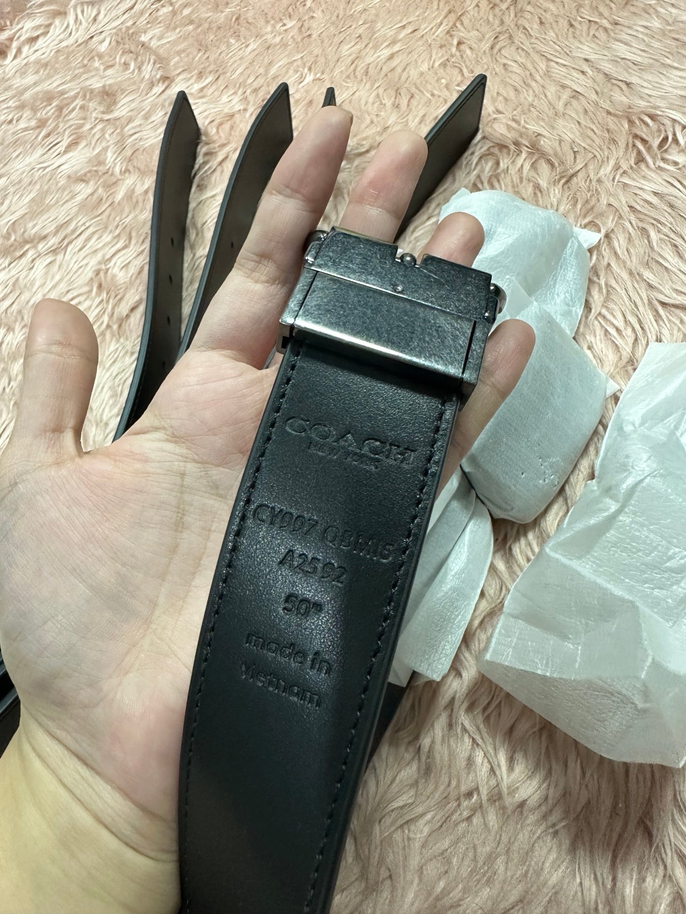 AUTHENTIC/ORIGINAL COACH Cut To Size Reversible Belt, 38 Mm for Men