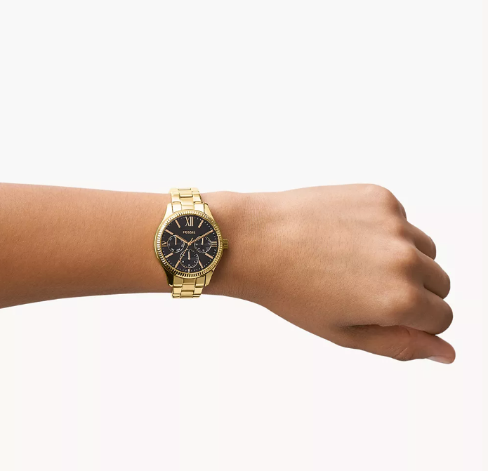 AUTHENTIC/ORIGINAL Preloved Rye Multifunction Gold-Tone Stainless Steel Women Watch
