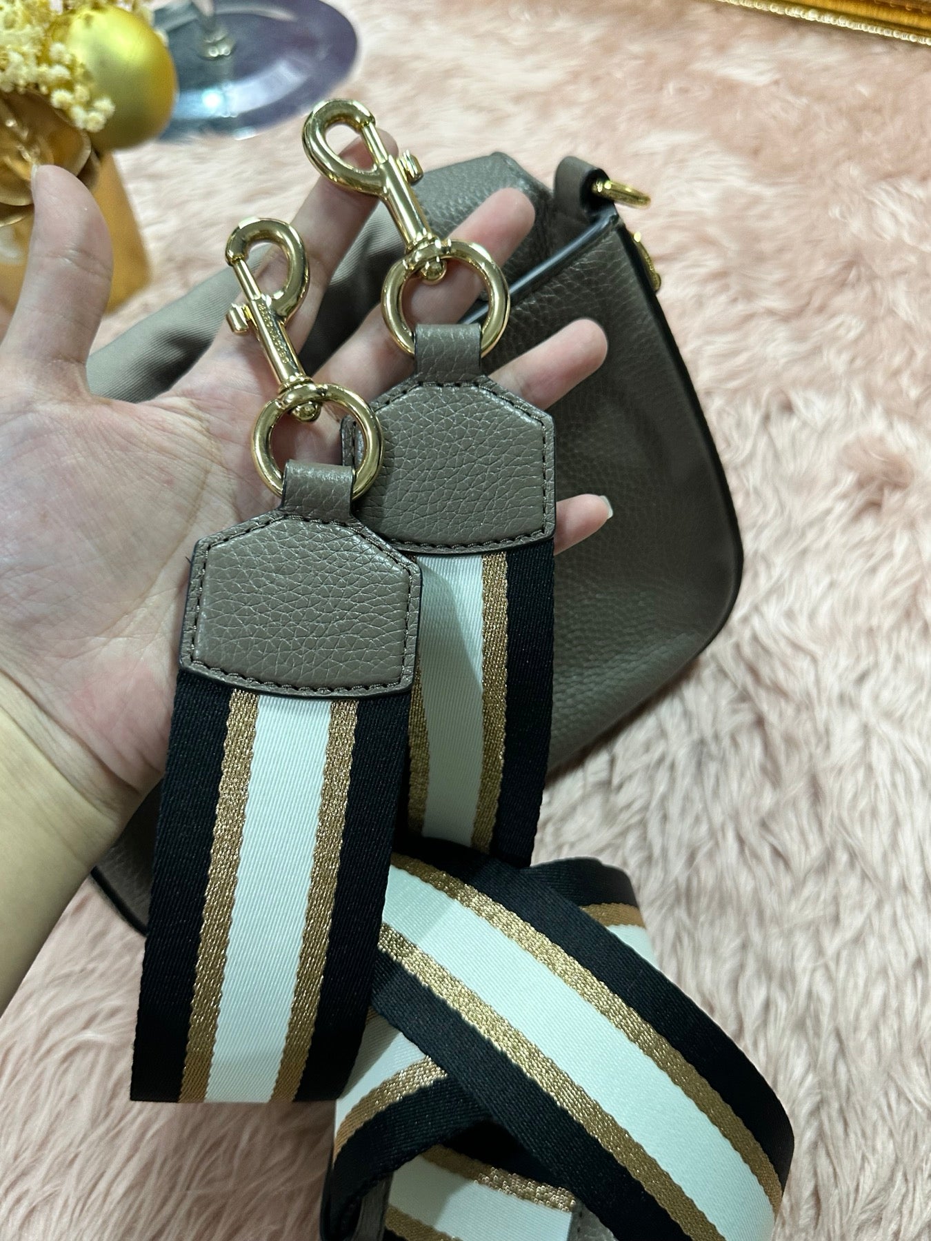 AUTHENTIC/ORIGINAL Preloved MJ Nomad Pebbled Leather Bag with Thick Strap Brown