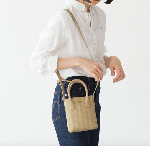 AUTHENTIC/ORIGINAL Preloved Lacoste Vertical Mini Bag Viennois Beige
