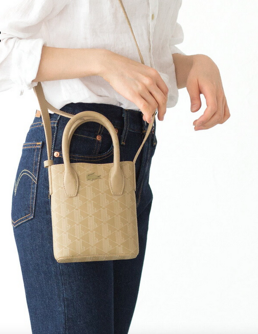 AUTHENTIC/ORIGINAL Preloved Lacoste Vertical Mini Bag Viennois Beige