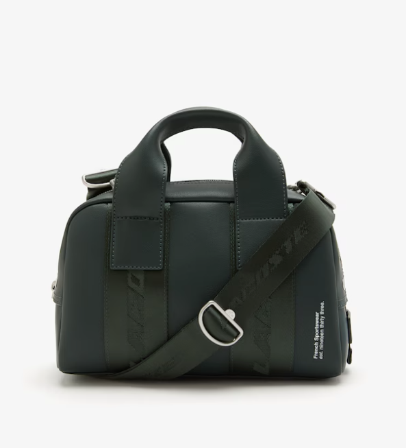 ORIG & IMPORTED Lacoste Unisex Contrast Inscriptions Gym Green Duffle Satchel Bag