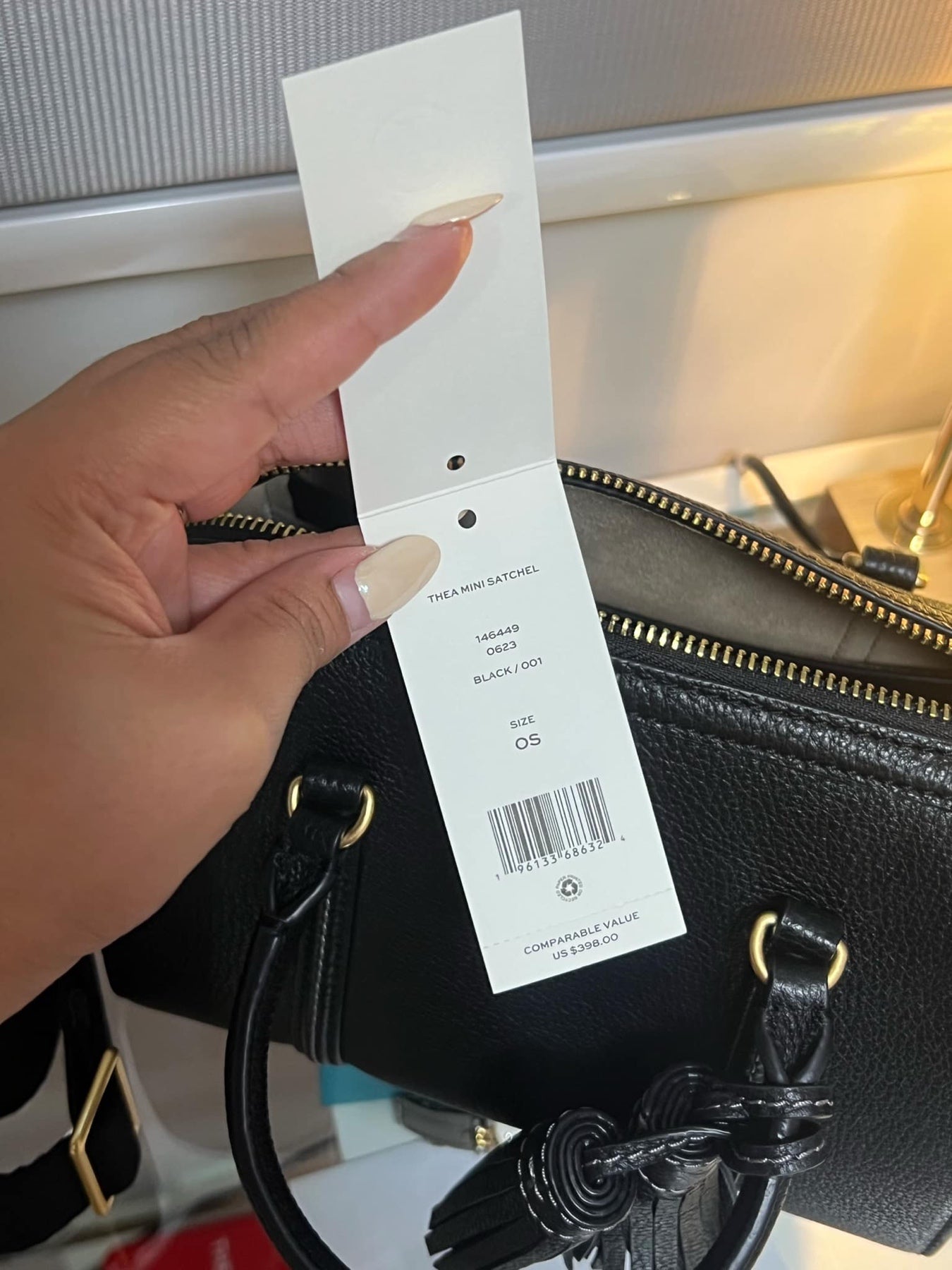 ORIG & IMPORTED Tory Burch Mini Thea Satchel Dome Duffle Black Bag