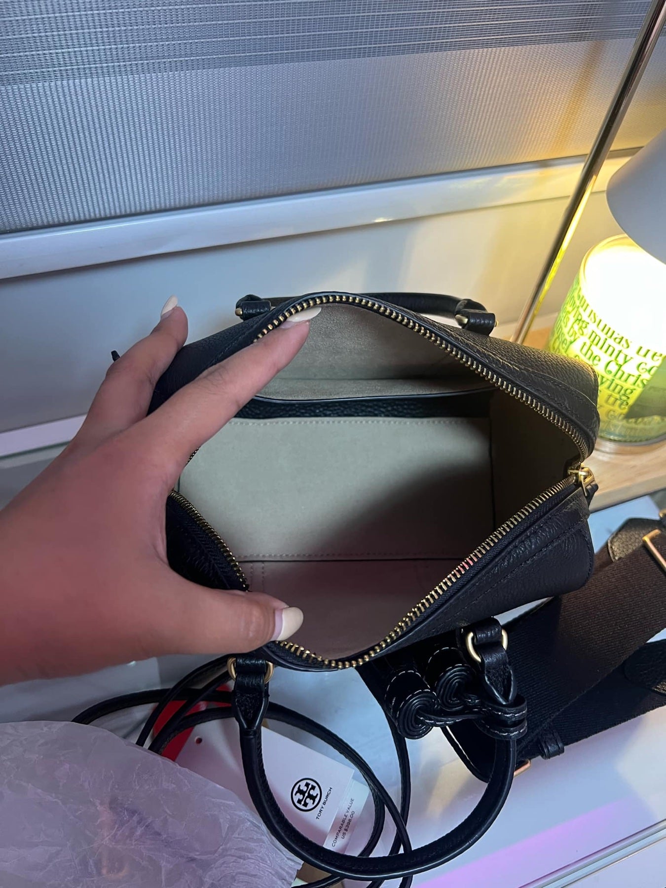 ORIG & IMPORTED Tory Burch Mini Thea Satchel Dome Duffle Black Bag