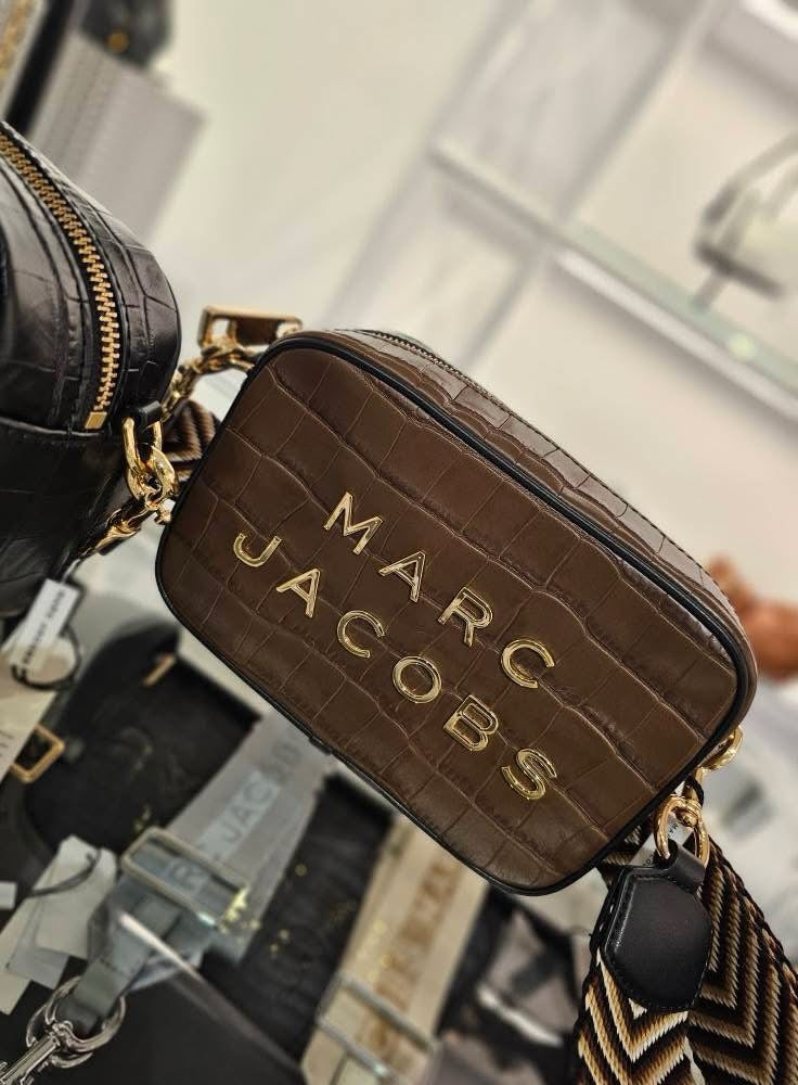 ORIG & IMPORTED Marc Jacobs Croc-Embossed Flash Crossbody Camera Bag in Dark Brown
