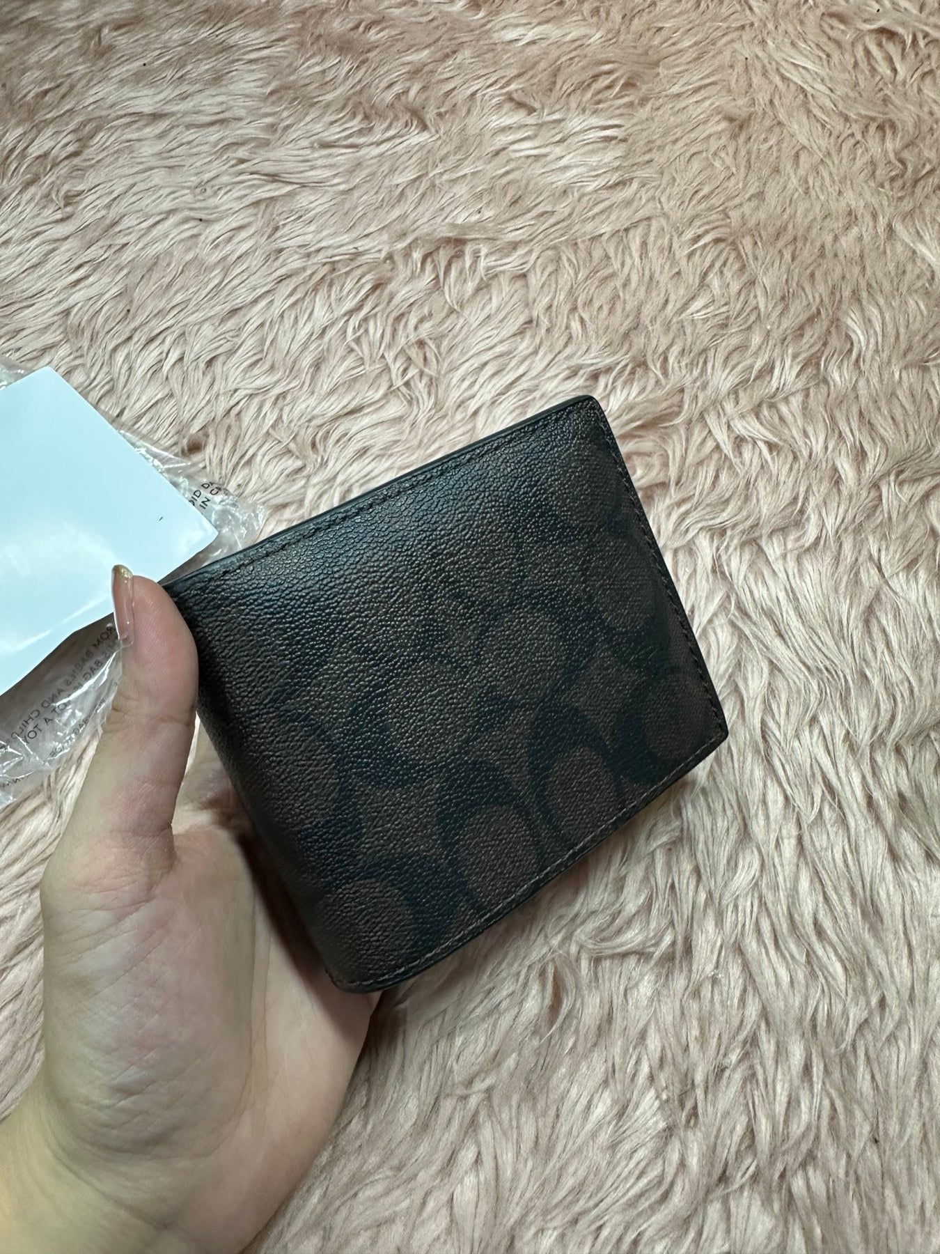 ORIG & IMPORTED COACH 3 in 1 Compact Signature Leather Mahogany Brown Men's Wallet