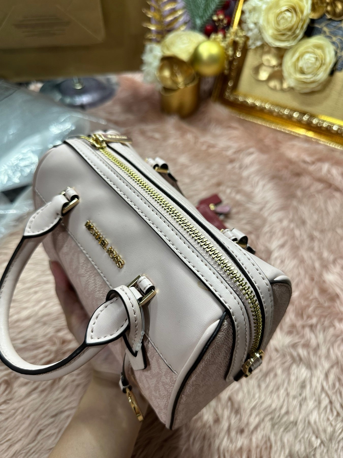 ORIG IMPORTED MK Jet Set Travel Extra Small Duffle Crossbody Bag Pink