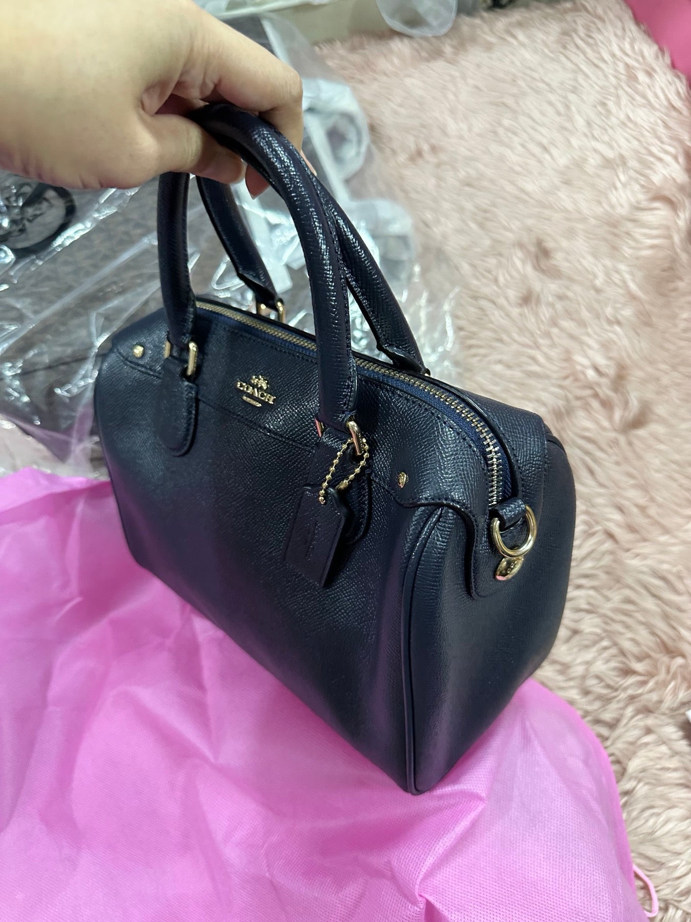 ORIG Preloved COACH Mini Bennett Satchel Black Bag