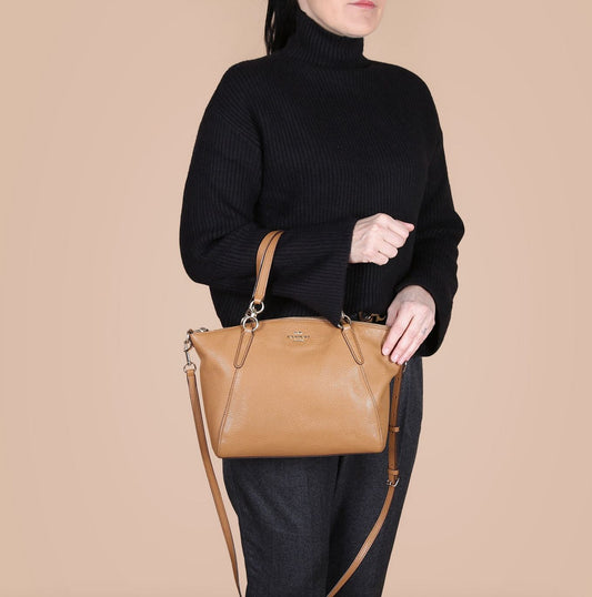 ORIG Preloved COACH Small Kelsey Satchel Beige Bag