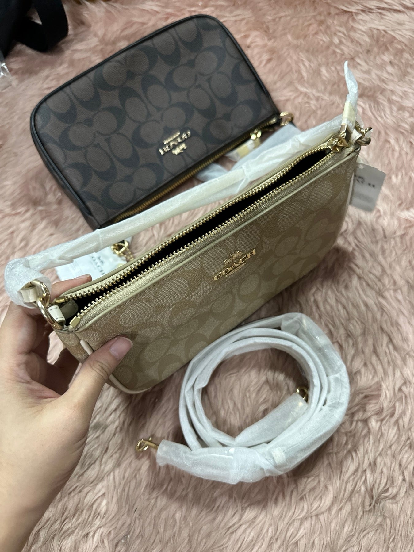 ORIG & IMPORTED Coach RARE Top Handle Nolita Small Bag Khaki Saddle Brown