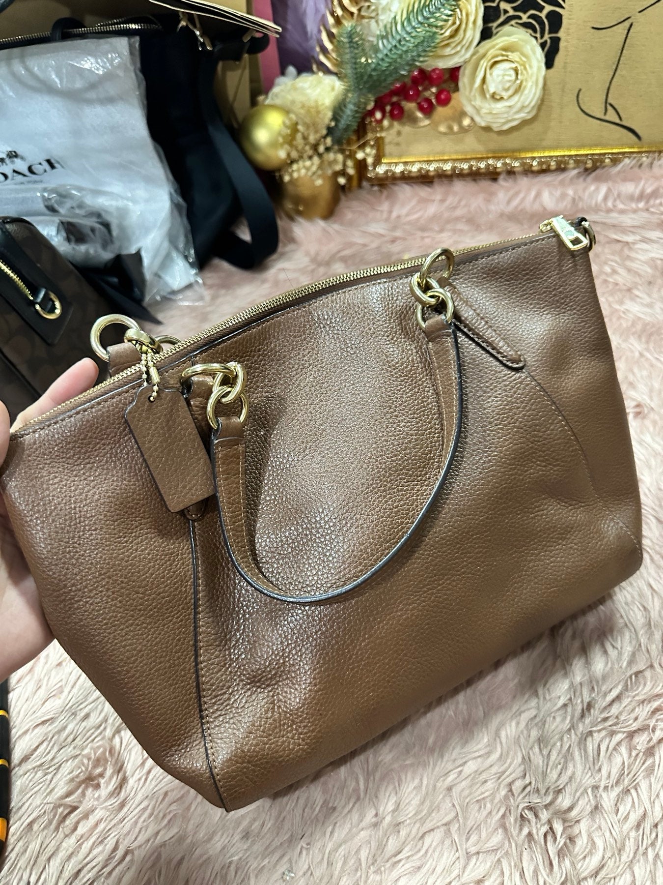 ORIG Preloved COACH Small Kelsey Satchel Brown Bag